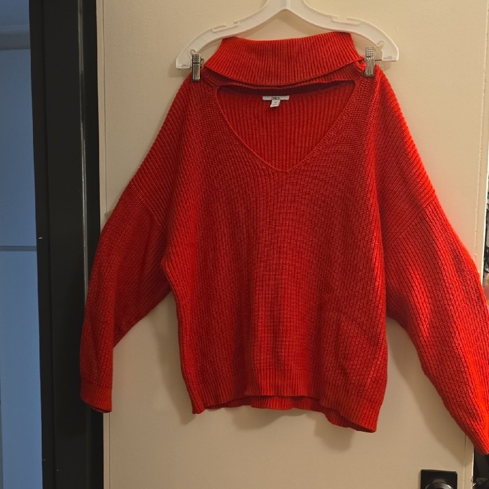 Bar III Vibrant Red V-Neck Sweater
